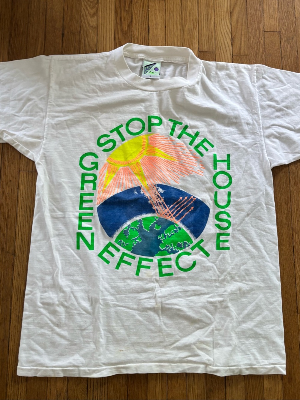 1990s Stop The Greenhouse Effect Environmental Awareness Tee Single Stitch L VTG